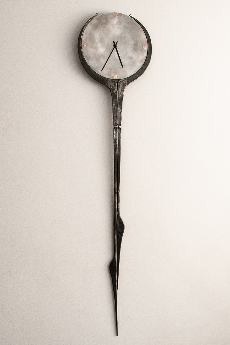 Craftsman made forged steel clock
