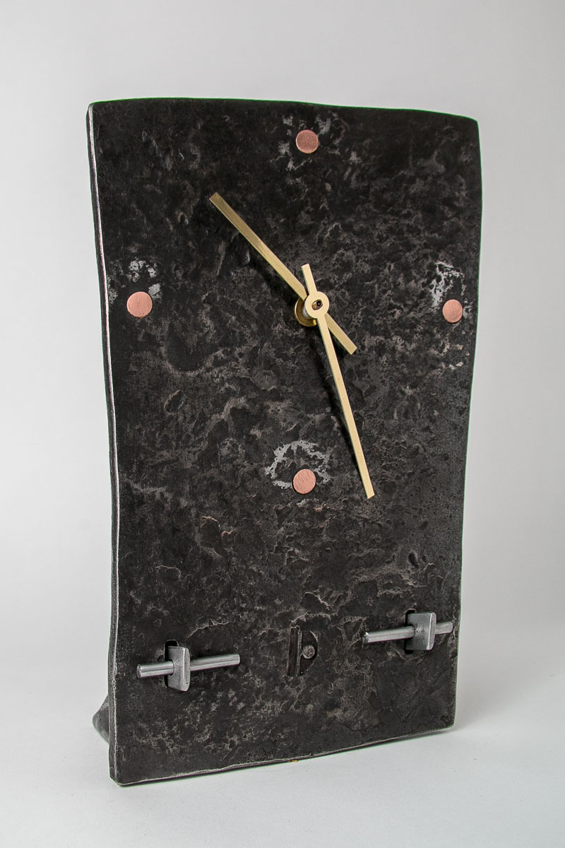 Blacksmith made forged steel clock