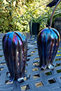 Heat coloured stainless steel bluebell sculptures