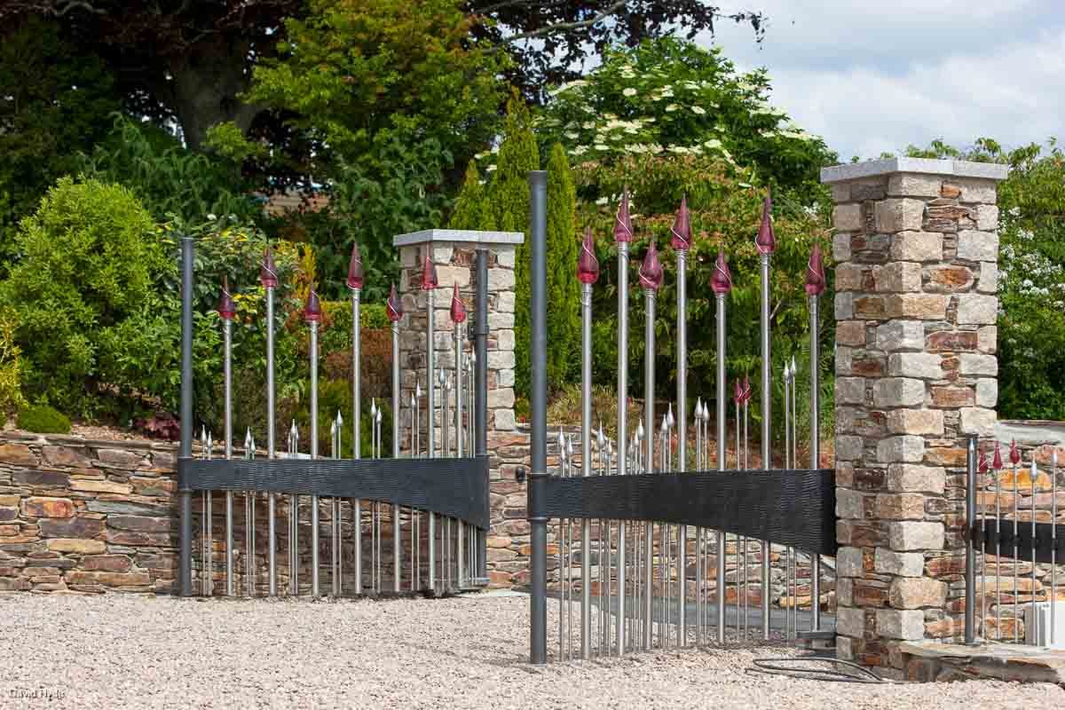 Glass and stainless steel gate with no frame
