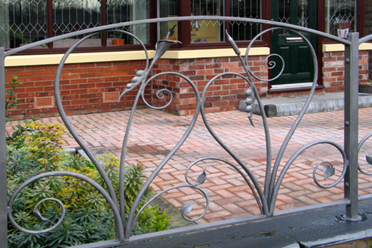 hand forged wrought iron garden railings