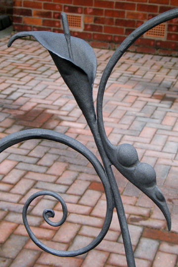 hand forged garden railings calla lily