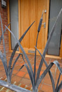 Railings made with metal bulrush sculptures