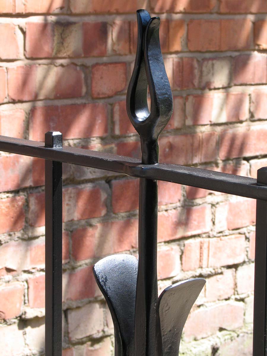 Hand forged Arts and Crafts Metal Railings 