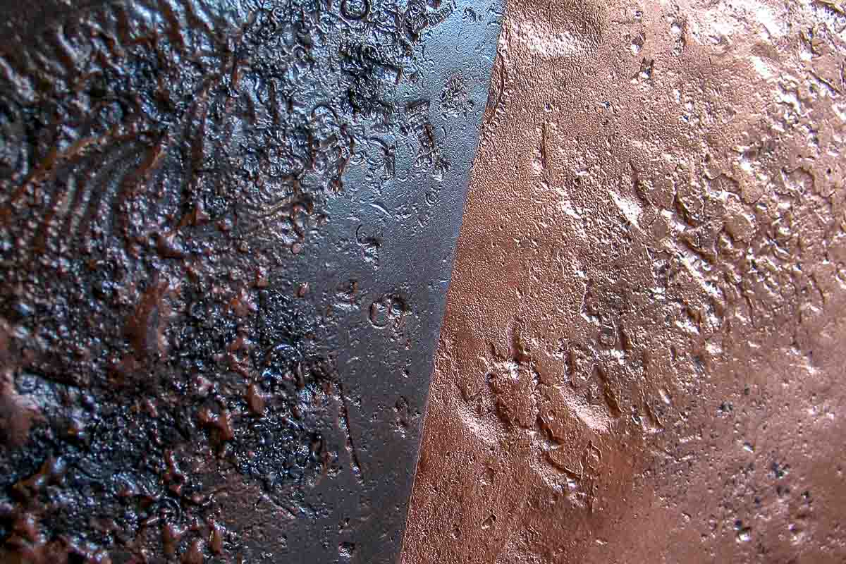 Contrasting patinas copper Wall Sculpture 