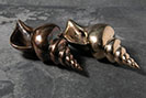 Patinated bronze sea shells