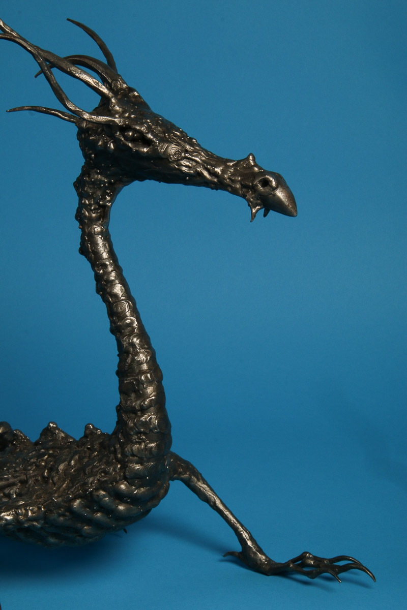 Textured Welded metal Dragon Sculpture 