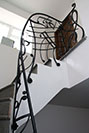 Stair railings with a theme based on music and musical notation 