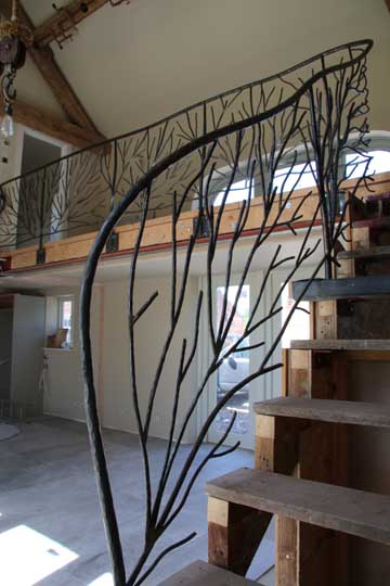 Metal stair railings no straight lines