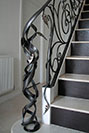 Stair railings with a modern interpretation of the Baroque 