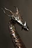 Bronze and stainless steel dragon sculpture
