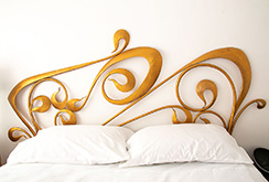 Forged steel Art Nouveau inspired bed