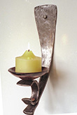 Forged steel candle sconce