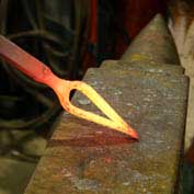 shaping the stem with a bending fork