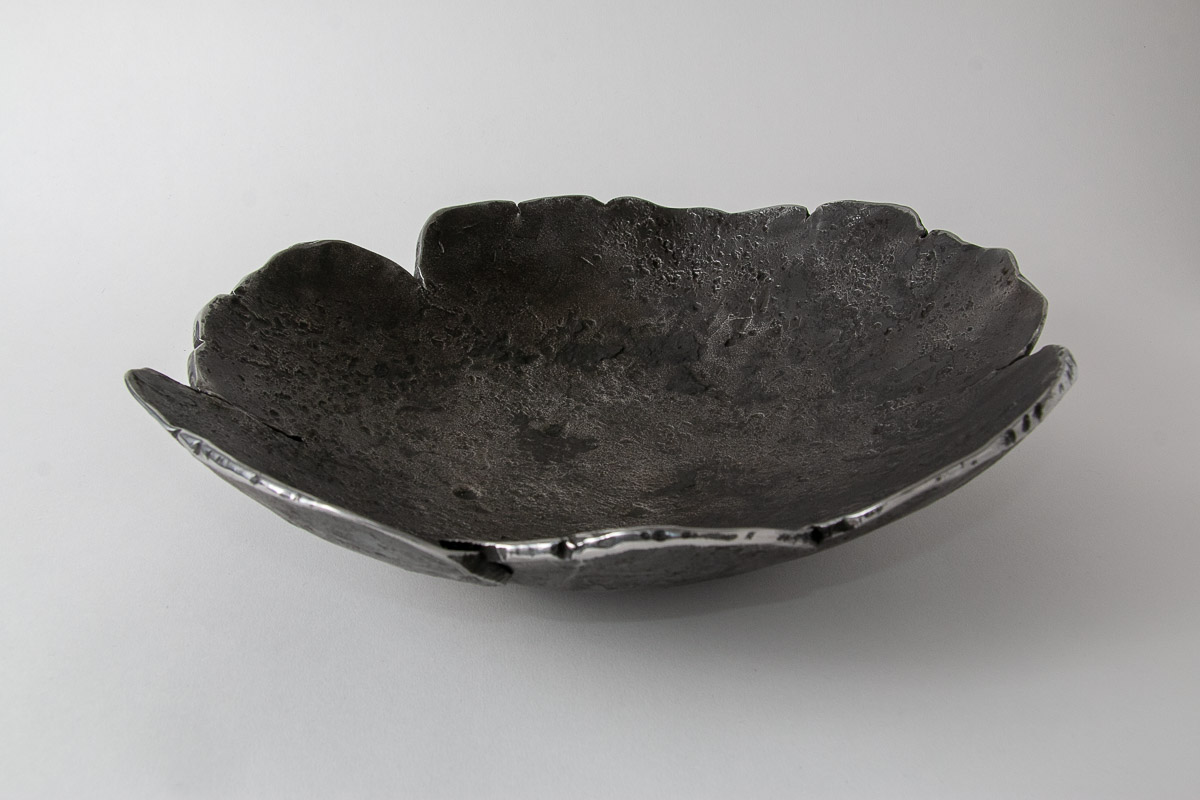Forged steel bowl with interesting texture 