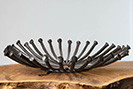 Forged steel fruit bowl 