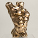 Male torso bronze sculpture