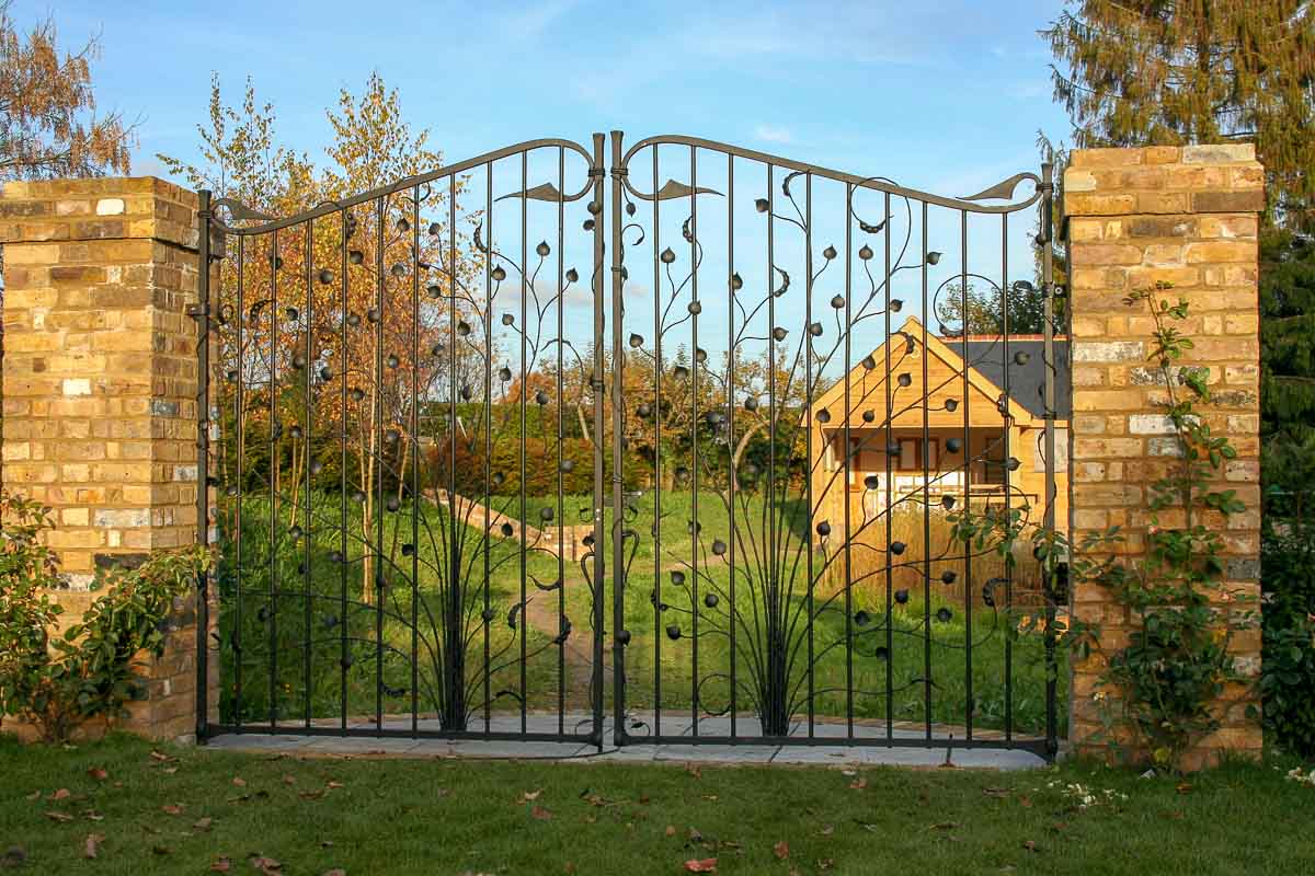 Bespoke Handmade Garden Gates with tree design 
