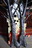Textured tree bark on a wall sculpture