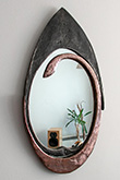 forged copper and steel mirror